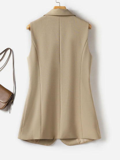 Simple one-button blazer-style vest for women spring and autumn style suitable for workplace and business commuting