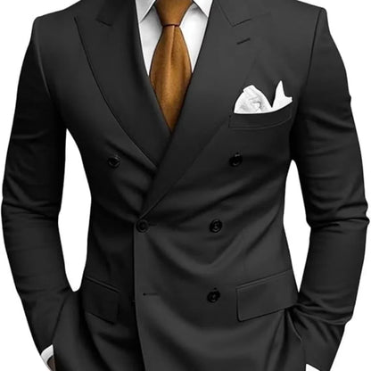 Wedding 2-Pieces Slim Fit Formal Business Notch Lapel Blazer Tuxedo Groomsmen Set with Jacket Pant Men's Suit