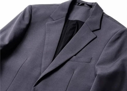 Men's Loose HK Style Plaid Blazer Wrinkle-Free Spring Autumn Casual Jacket