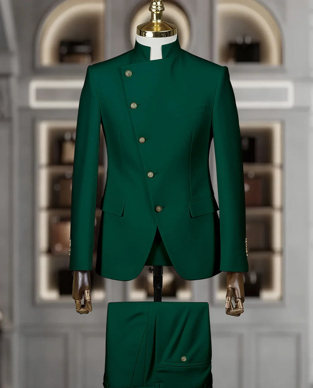 Costume Homme Cintrée 2 Pièces Uni pour Marié, Ensemble Blazer et Pantalon, Formel et Élégant, pour Fête, Bal de Fin d'Année, Banquet (Veste + Pantalon)