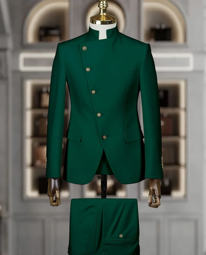 Costume Homme Cintrée 2 Pièces Uni pour Marié, Ensemble Blazer et Pantalon, Formel et Élégant, pour Fête, Bal de Fin d'Année, Banquet (Veste + Pantalon)