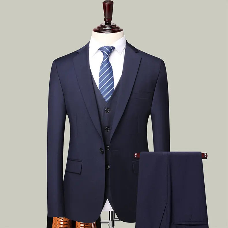 Men's 3-Piece Suit Set Single Breasted Smart Casual Formal Wear for Travel & Business – Available in S to 4XL