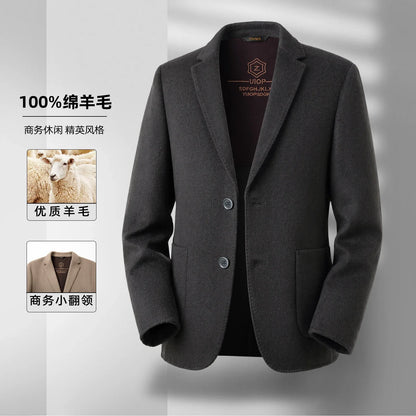 Men's Full Wool Double-Sided Tweed Casual Blazer Five Colors Single-Lining Autumn Winter Well-Structured Casual Business Suit Ja
