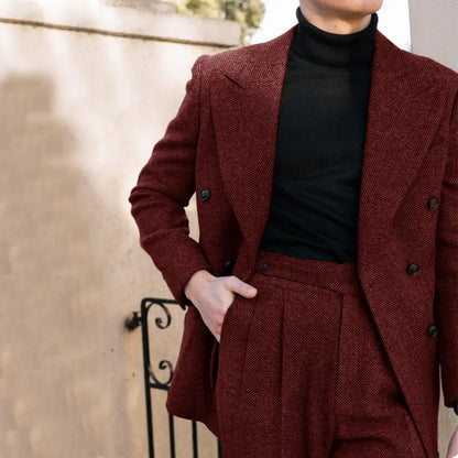 New (Blazer+ Pants) Men's Fashion Business Italian Style Slim Professional Dress Wedding Groom Best Man Suit