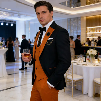 3-Piece Slim Fit Men's Suit Set for Wedding, Prom & Formal Occasions