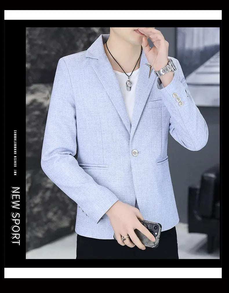 Men's Slim Fit Fashionable Hair Stylist Little Blazer Autumn 2026 New Arrival Trendy Small Jacket for Younger Men