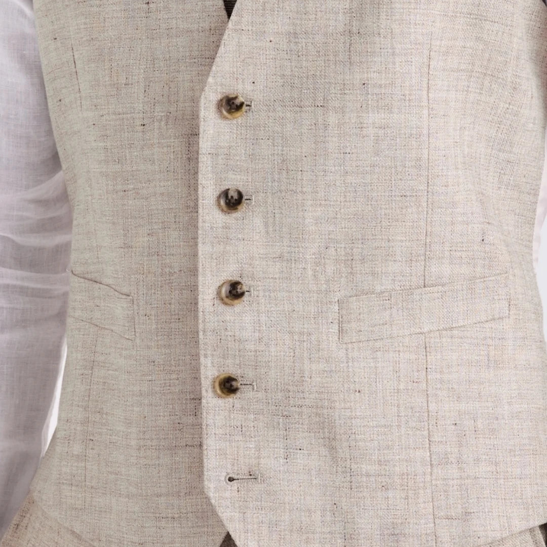 Men's Suit Vest Single Breasted V-Neck Waistcoat for Business Banquet and Casual Wear