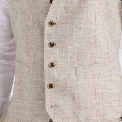 Men's Suit Vest Single Breasted V-Neck Waistcoat for Business Banquet and Casual Wear