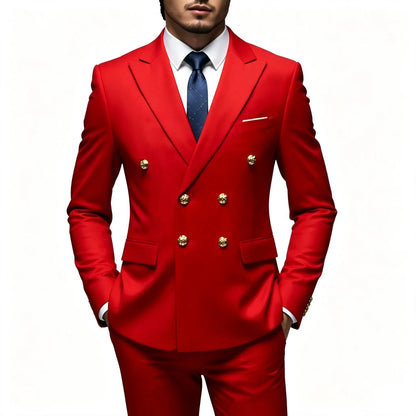 Costume 2 pièces ajusté pour homme, veste de costume et pantalon assorti, pour tenue de cérémonie, d'affaires ou de mariage