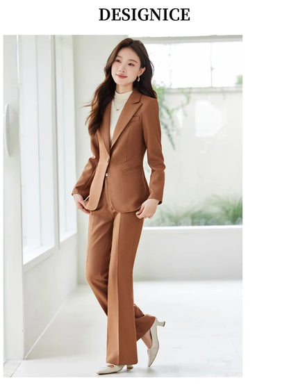 Professional women's exquisite two-piece trousers + suit jacket, elegant fashionable, new style for autumn winter 2025