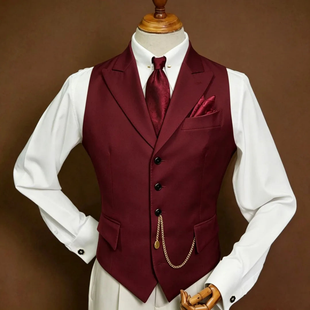 Men's Vest Single Breasted Lapel Waistcoat for Wedding, Business & Formal Occasions