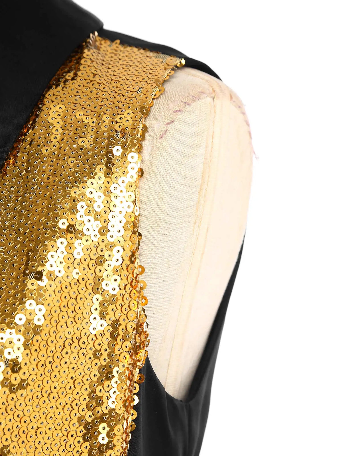 Women's Tassel Sleeveless Waistcoat Shiny Sequins Vest Glitter Fashion Open Front Vests Disco Jazz Dance Music Festival Clubwear