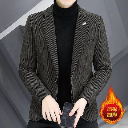 Blazer Autumn and Winter Men Fashionable Outdoor Wedding Slimming Business Casual Korean Version Golden Mink Velvet Girl Blazer