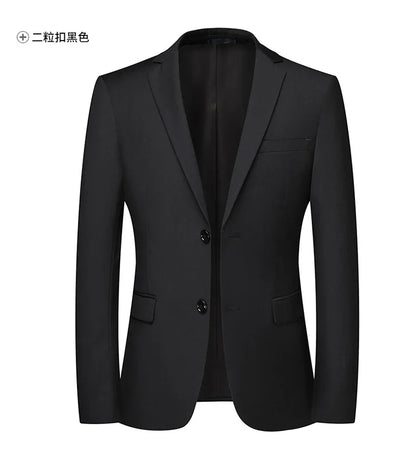 Solid Color Blazer Men's Fashion Business Solid Color British Style Professional Work Groom Wedding Dress Best Man Blazer Jacket