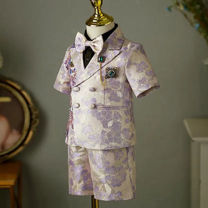 Boys Clothes Fashion Stage Boys' Piano Performance Suits Wedding Birthday Perform Party Prom Blazer Sets  A2173