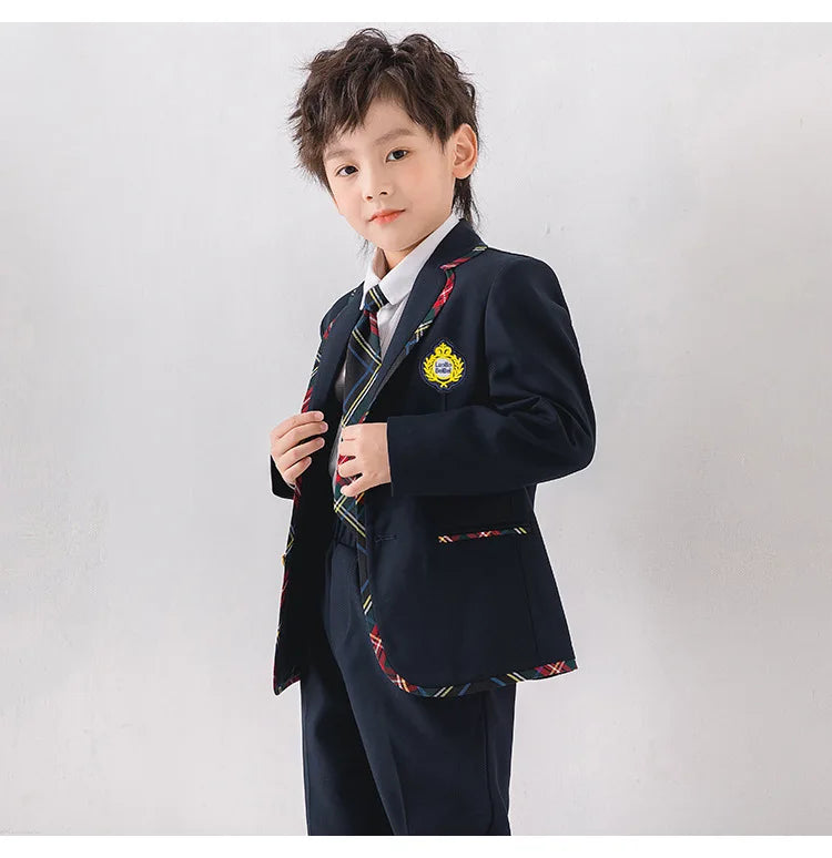 Boys Girls England Style School Uniforms Costume Children's Day Twins Suit Kids Photograph Dress Child Graduation Ceremony Set