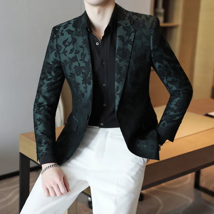 Men's Casual Suit Top - 2025 Spring S-5XL High-Quality Fashion Handsome Trend Business Boutique Wedding Dance West Coat