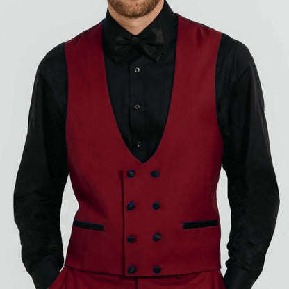 Men's Formal Vest Double-Breasted Waistcoat for Weddings & Events