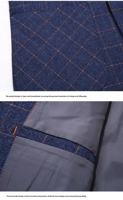 Blazer - New Men's Fashionable Outdoor Travel Premium Business Gentleman Wedding Stylish Multi-purpose Plaid Casual Blazer