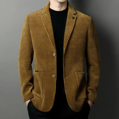 Men's High-Quality Corduroy Coat Autumn Winter Thick Velvet Casual Suit Jacket Handsome Ruffian Business Top Trend