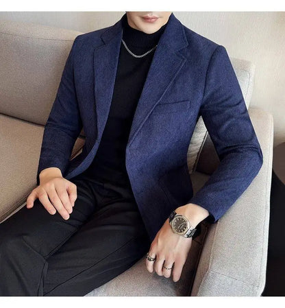 High-end Design, Fashionable, Cool and Trendy Business Casual Banquet New Corduroy Suit Banquet Fine Jacket