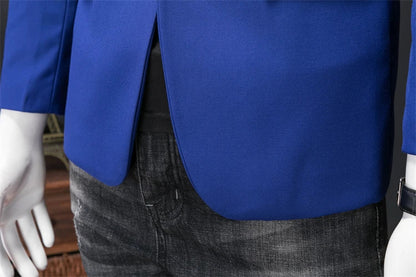 Men's Slim Fit Single-Breasted Blazer for Business Casual and Wedding Occasions