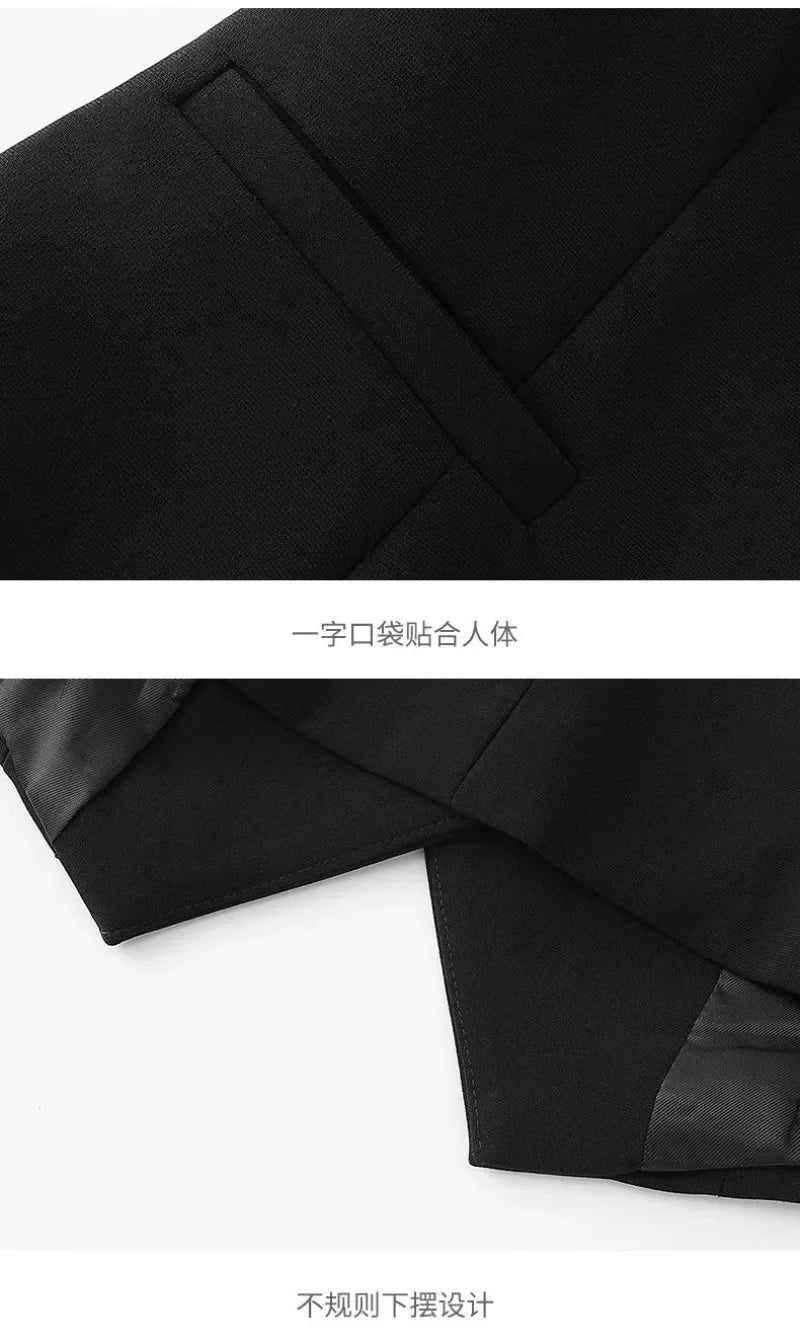 Women's Suits Vest 2026 New Spring Summer Temperament Slim Retro Thin Waistcoat Black Short Sleeveless Blazers Coat And Tops