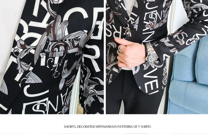 Men's Blazer Suit Jacket 2025 Spring New Fashion Korean Slim Suit Jacket Social Prom Dress Jacket Men's High Quality Clothing