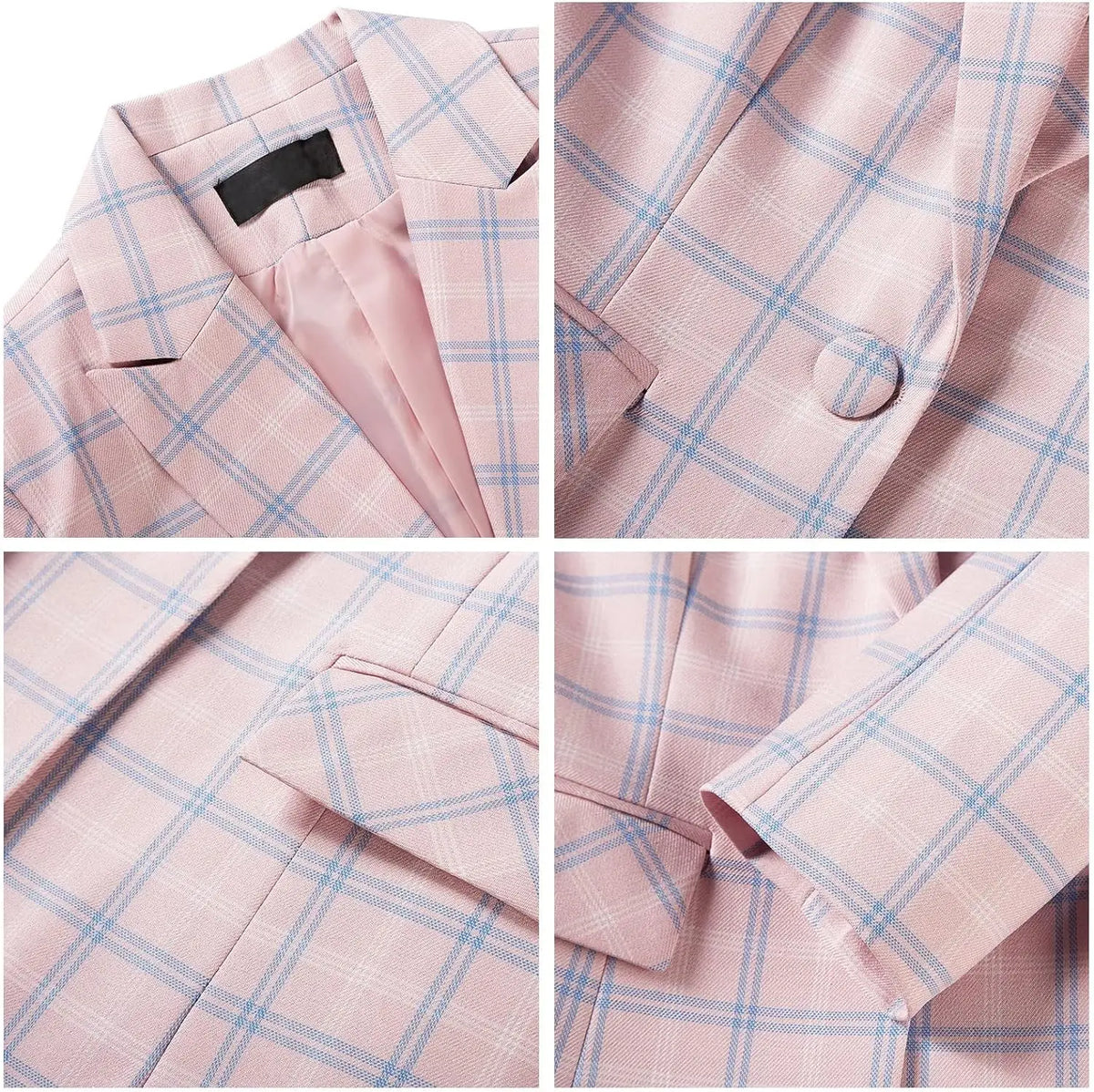 Plaid Women Suits Office Sets 2023 Vintage Long Sleeve Single Button Silm Blazers Chic High Waist Casual Pants Suits