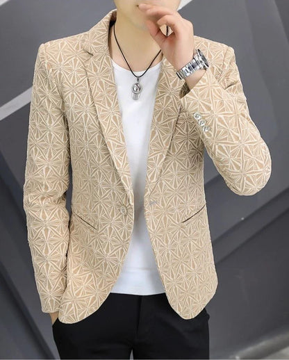 Men's Slim Fit Blazer – Single Button Casual Suit Jacket for Autumn & Winter