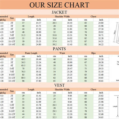 Spring Autumn Children Slim Fit Suit Set Comfortable Boy Suits 4 Pieces jacket Vest Pants Bow-tie School Graduation Ceremony