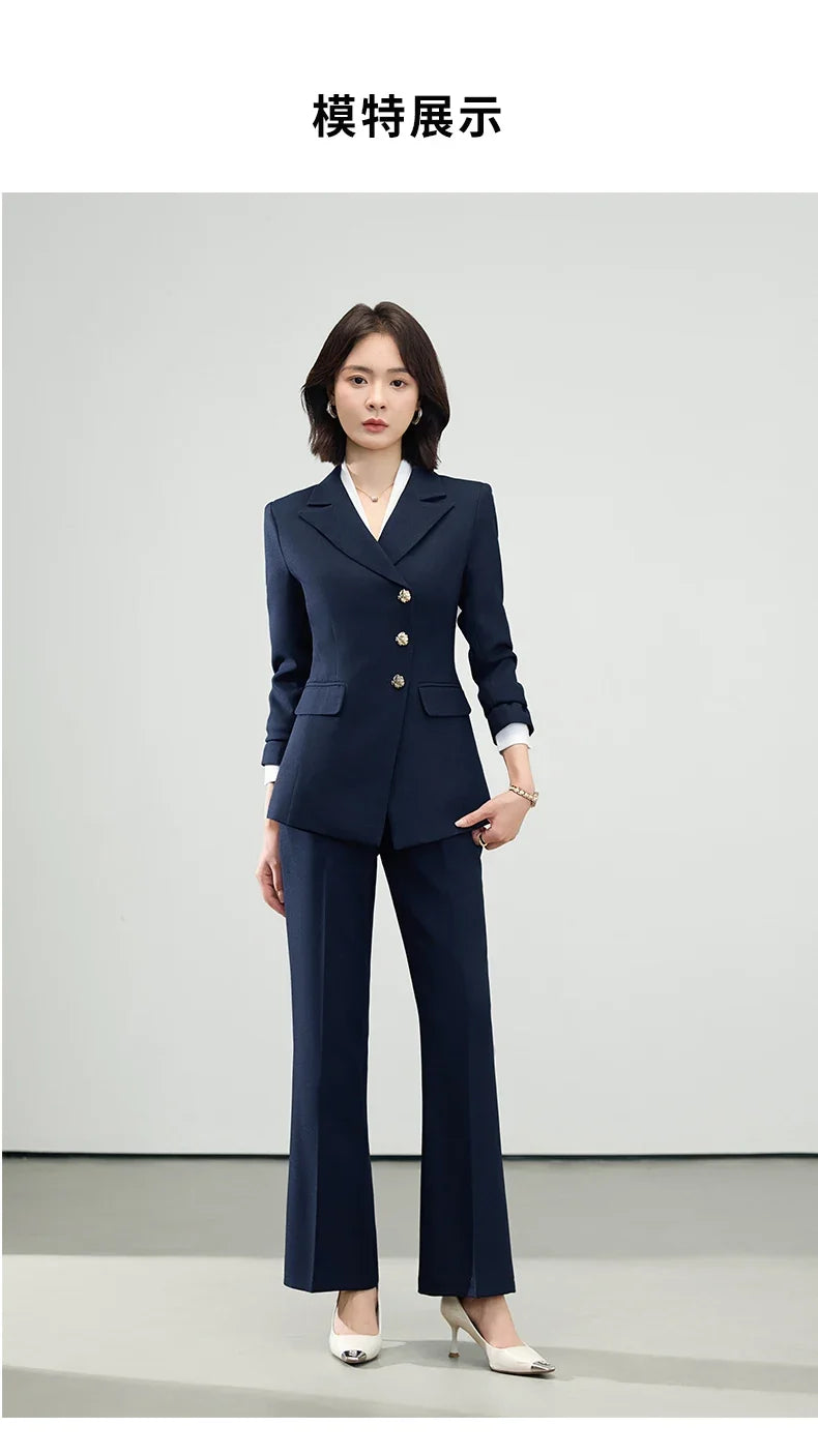 Fashionable professional women's wear, exquisite elegant two-piece suit jacket + pants, new style for autumn/winter 2025