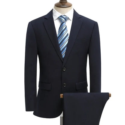 Men's Smart Casual 2-Piece Suit Set – Single Breasted Blazer and Trouser for Travel and Business