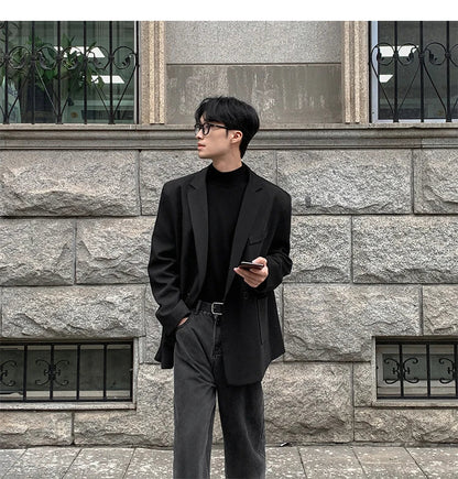 Blazers Men Casual Loose Suit Jackets Male Korean Leisure Daily Streetwear All-match Simple Suit-tops  blazer mascullino