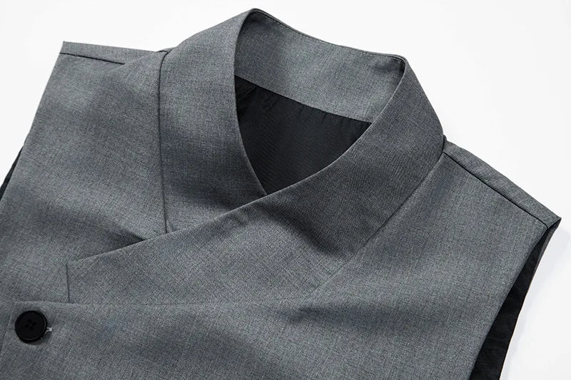 Men's Suit Vest Single Breasted Formal Waistcoat for Men Black Gray Wedding Business
