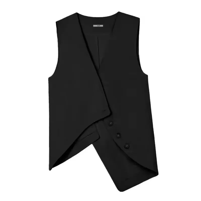 Women's Suit Vest Jacket 2026 Spring Summer Elegant Solid Ladies  V-neck Waistcoat Sleeveless  Tops Temperament Female Outwear