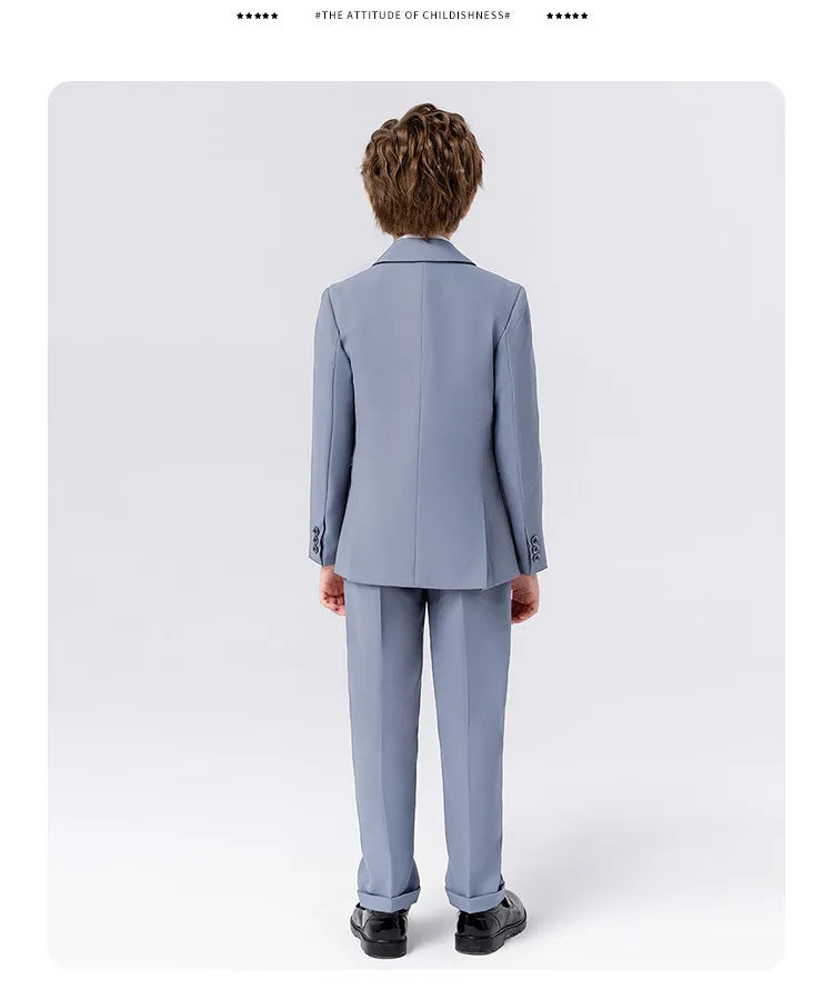 Flower Boys Wedding Suit Set Spring Kids Birthday Photograhy Outfit Children's Piano Host Speech Chorus Performance Costume