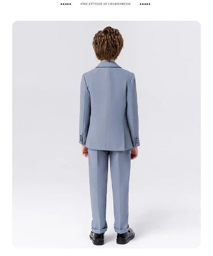 Flower Boys Wedding Suit Set Spring Kids Birthday Photograhy Outfit Children's Piano Host Speech Chorus Performance Costume