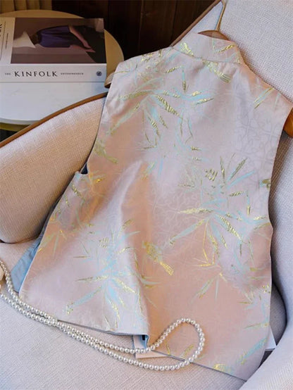Spring Summer Women Chinese Style Sleeveless Jacket Retro Lady Large Size 5XL Vest Top Femme Fashion Jacquard Waistcoat Coat