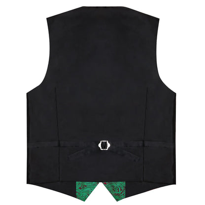 Men's Paisley Suit Vest – Single-Breasted Waistcoat with Tie, Handkerchief & Cufflinks for Weddings & Banquets