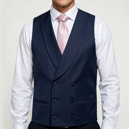 Men's Double Breasted Vest – Formal Lapel Waistcoat for Wedding & Business