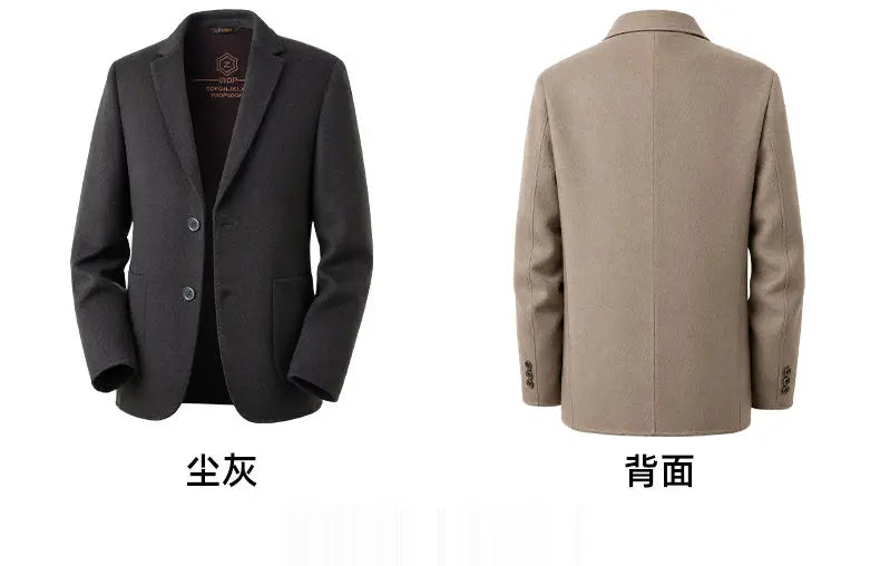 Men's Full Wool Double-Sided Tweed Casual Blazer Five Colors Single-Lining Autumn Winter Well-Structured Casual Business Suit Ja