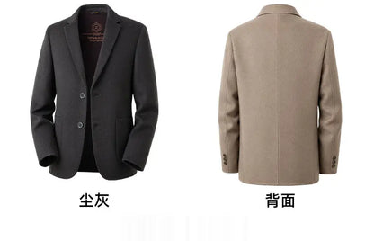 Men's Full Wool Double-Sided Tweed Casual Blazer Five Colors Single-Lining Autumn Winter Well-Structured Casual Business Suit Ja