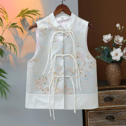 Fashion Spring Vest Women Temperament Button Jacquard Fashion Loose Sleeveless All-match Causal Waistcoat 2025 New Female Jacket