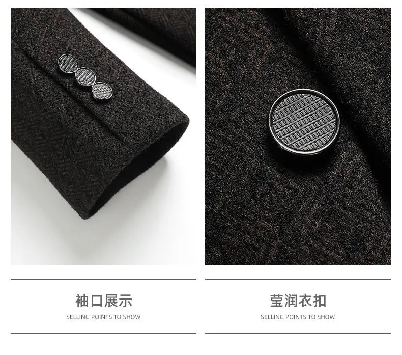 2026 Blazer's New Men's Fashion Business Outdoor Banquet Versatile Wedding Hosting Dress, Actor Gentleman Casual Scarf Blazer