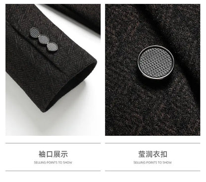 2026 Blazer's New Men's Fashion Business Outdoor Banquet Versatile Wedding Hosting Dress, Actor Gentleman Casual Scarf Blazer