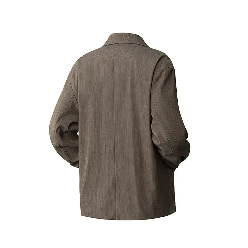 Men's Double Breasted Smart Casual Blazer – Black & Coffee | Spring Autumn Jacket