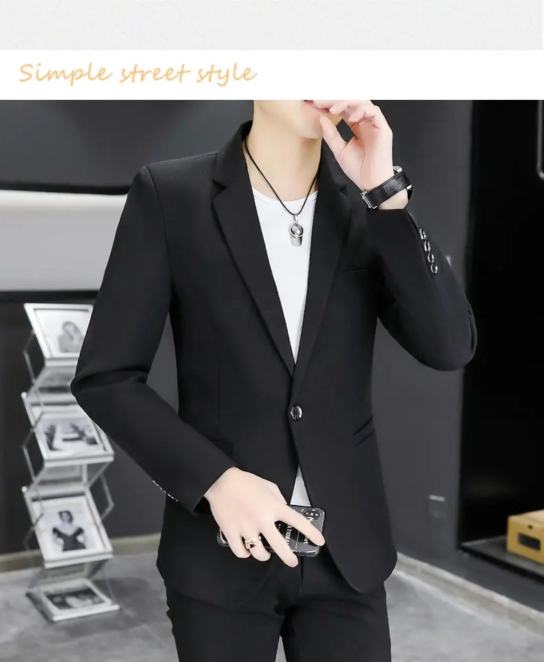 Blazer Men's Fashion Business Gentleman Groom Professional Gentleman Form-fitting Versatile Casual Formal Wear High-end Blazer