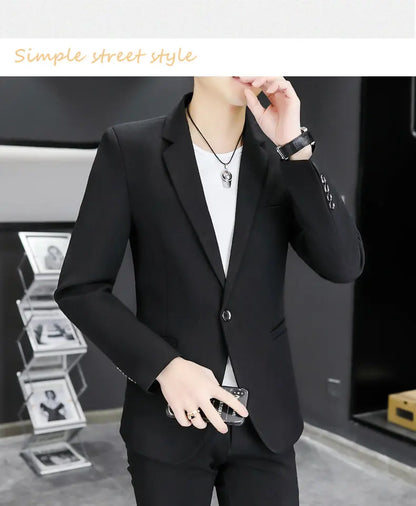 Blazer Men's Fashion Business Gentleman Groom Professional Gentleman Form-fitting Versatile Casual Formal Wear High-end Blazer