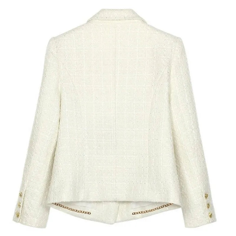 Single Breasted Solid Color Straight Jacket Versatile Ladies Loose Coats Fashion Round Neck Long Sleeves Outwear